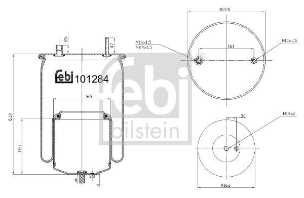 Пневморессора задня Febi 101284 ціна, від 120.64 USD